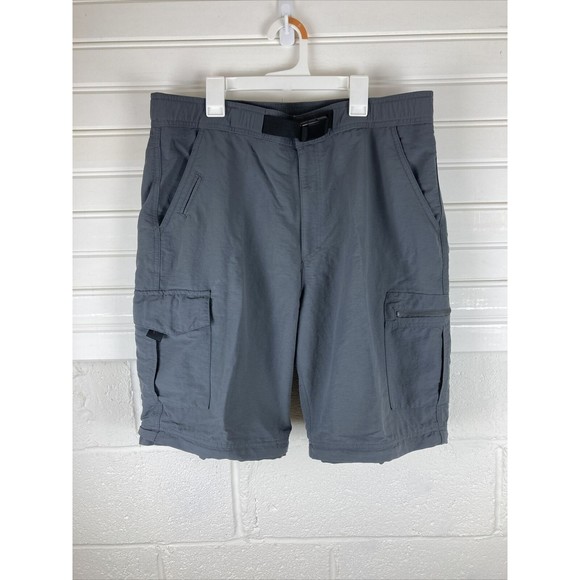 Nordic Track Cargo Zipper Convertible Nylon Pants Buckle Belt Gray Mens 36x30 - Picture 2 of 12